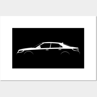 Saab 9-5 Aero (2010) Silhouette Posters and Art